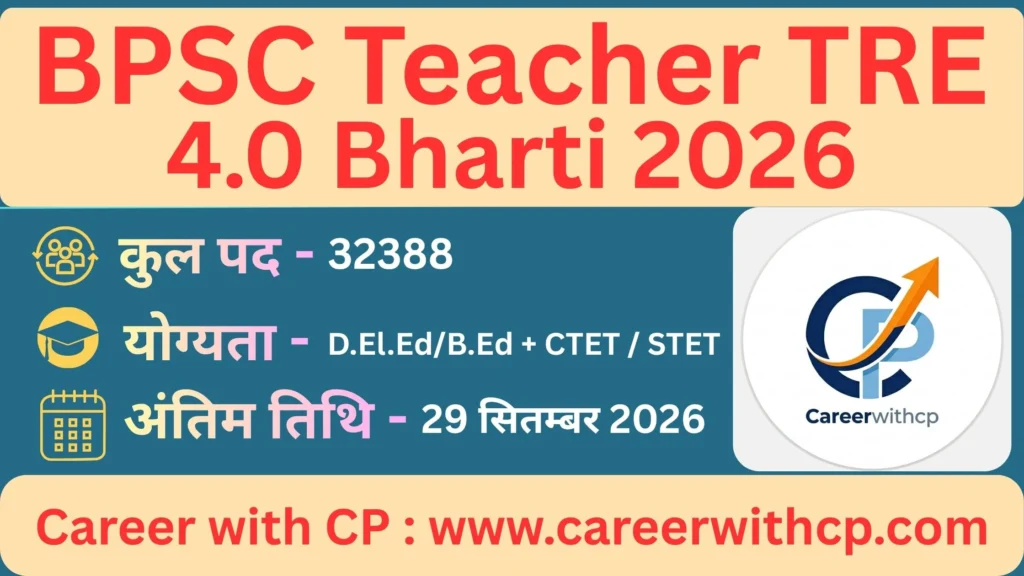 BPSC Teacher TRE 4.0 Bharti 2026