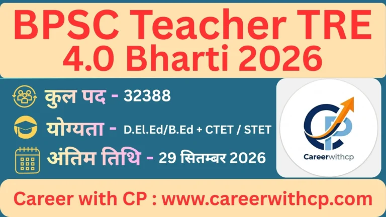 BPSC Teacher TRE 4.0 Bharti 2026