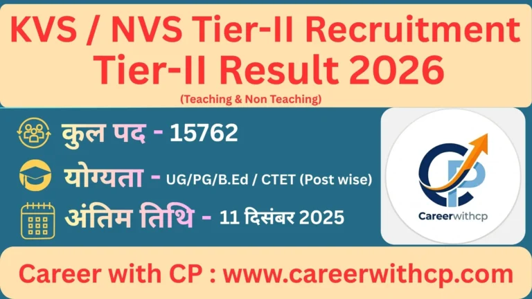 KVS / NVS Tier-II Result 2026