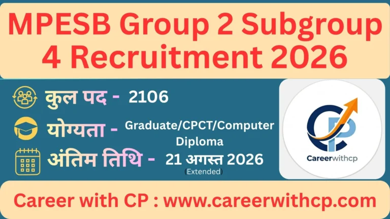 MPESB Group 2 Subgroup 4 Bharti 2026
