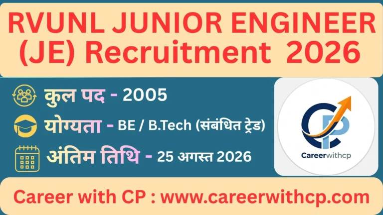 RVUNL JE Recruitment 2026