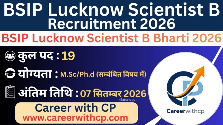 BSIP Lucknow Scientist B Recruitment 2026