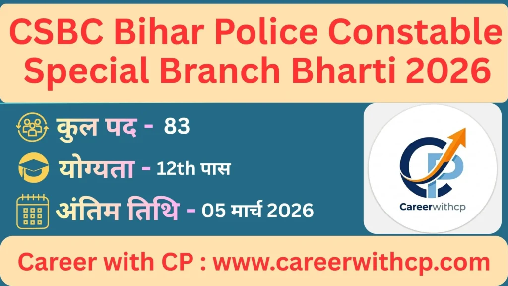 CSBC Bihar Police Constable Bharti 2026