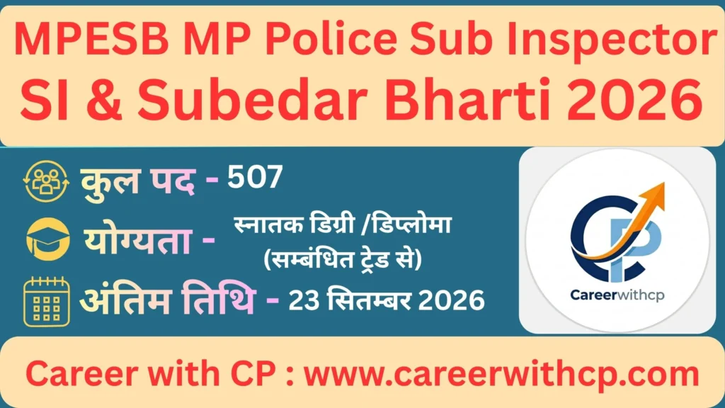 MPESB Sub Inspector SI Bharti 2026