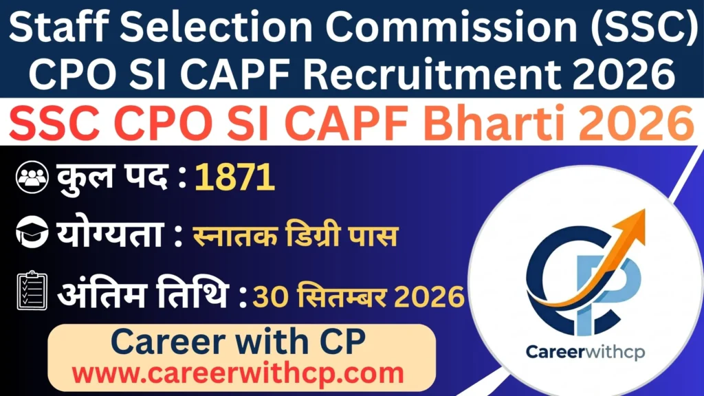 SSC CPO SI CAPF Bharti 2026
