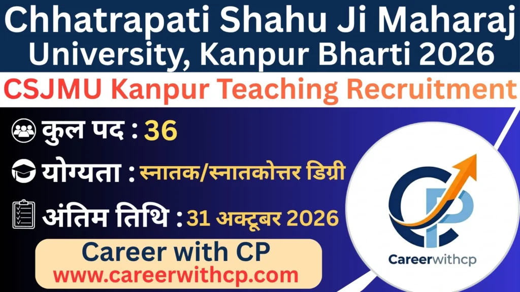CSJMU Kanpur Teaching Recruitment 2026
